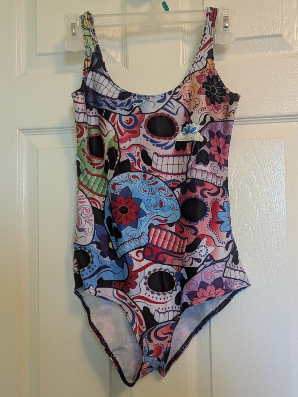 Lotus Leggings Sugar Skull One Piece Swimsuit Size Medium